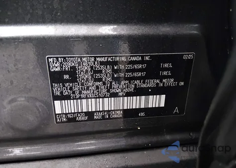 2025 Toyota Rav4 Xle from USA, damaged, VIN 2T3P1RFVXSC510732